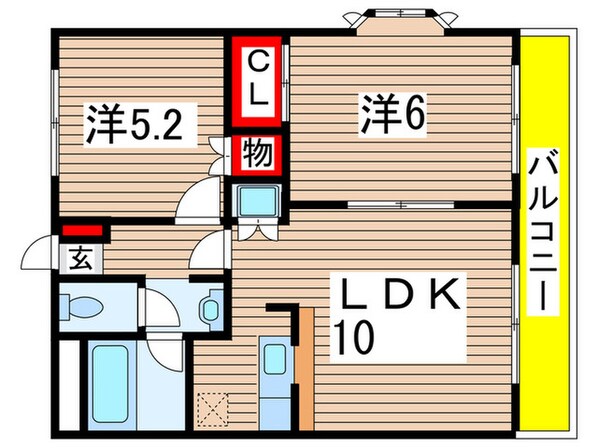 メゾン高栄Ｅの物件間取画像